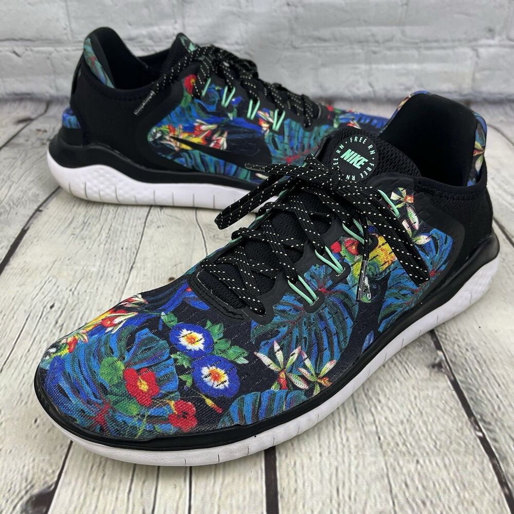 NIKE Free RN Floral Running Shoes Mens Size 10.5 AV3254-001 Athletic 2018